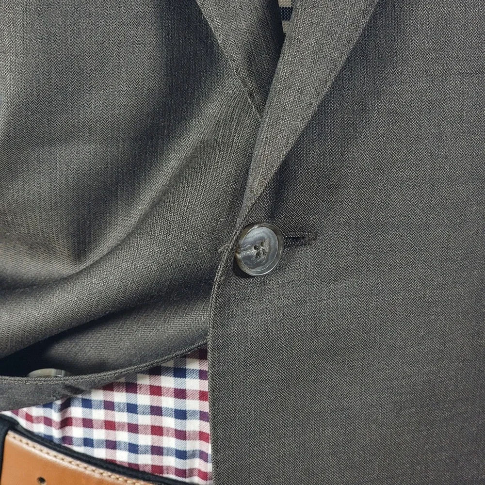 JOS A BANK Chester Men's Sport Coat Blazer Two Button Brown Herringbone Wool 43R